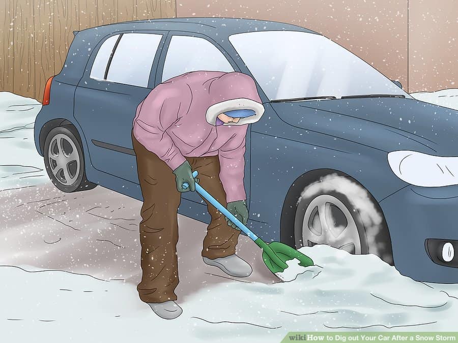 best way to dig your car out of snow